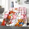 Aristocratic Cats Pink Room Flannel Blanket Super Soft Warm Cozy Blanket For Sofa Bed Office Travel Allseason Home Decor Gift