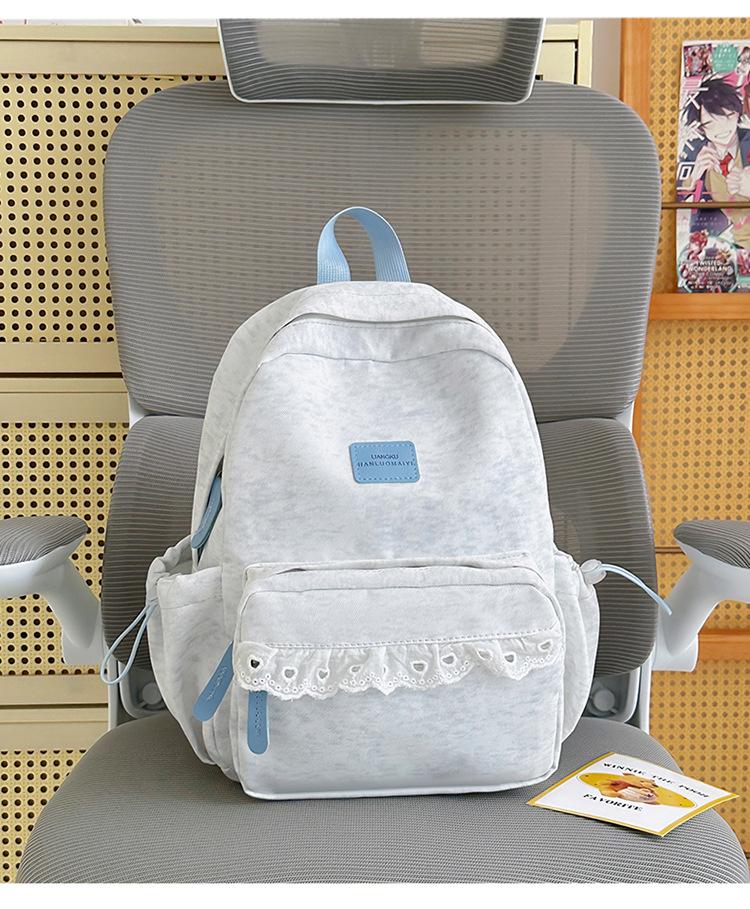 Schoolbag Spring New Japanese Ins Ballet Lace Sweet Soft Girl Travel Small Backpack Mori Simple Backpack Women