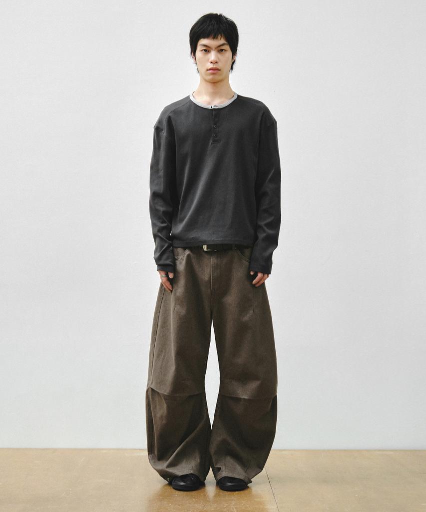 INTEMPOMOOD Curve Snap Wide Pants_Khaki