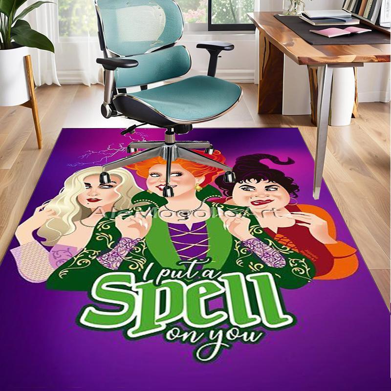 Hocus witch Halloween Magic Office Rug Chair Mat, Game Carpet, Suitable for Front Door, Bedroom, Living Room, Desk, Holiday Gift