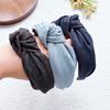 New Fashion Women's Headband Casual Blue Black Denim Headband Center Knot Headband Headband Classic Adult Hair Accessories Gift