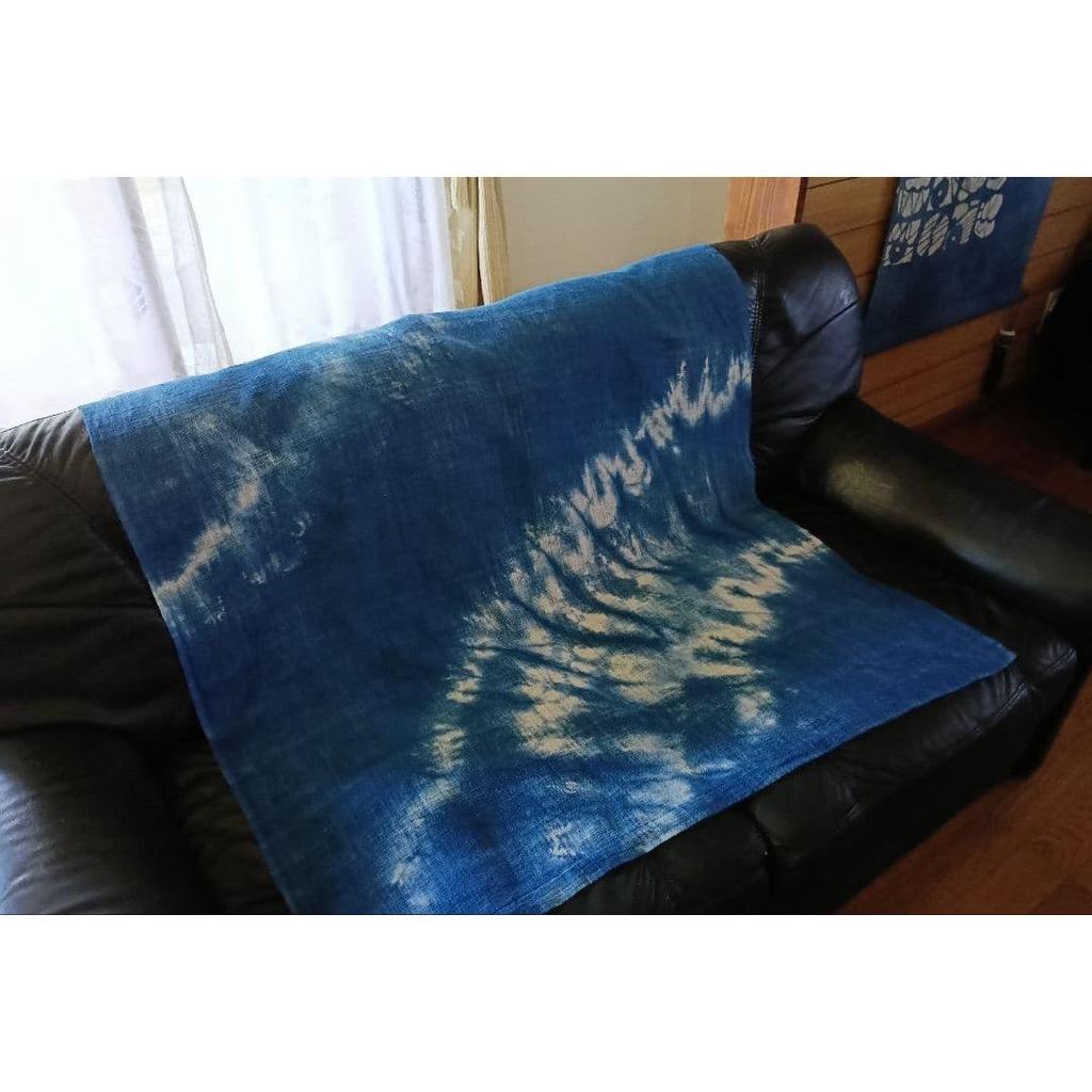 Used Indigo Dye, Multi Cover, Tablecloth, Partition, Tie-dye, Natural Indigo Used, Hand-woven