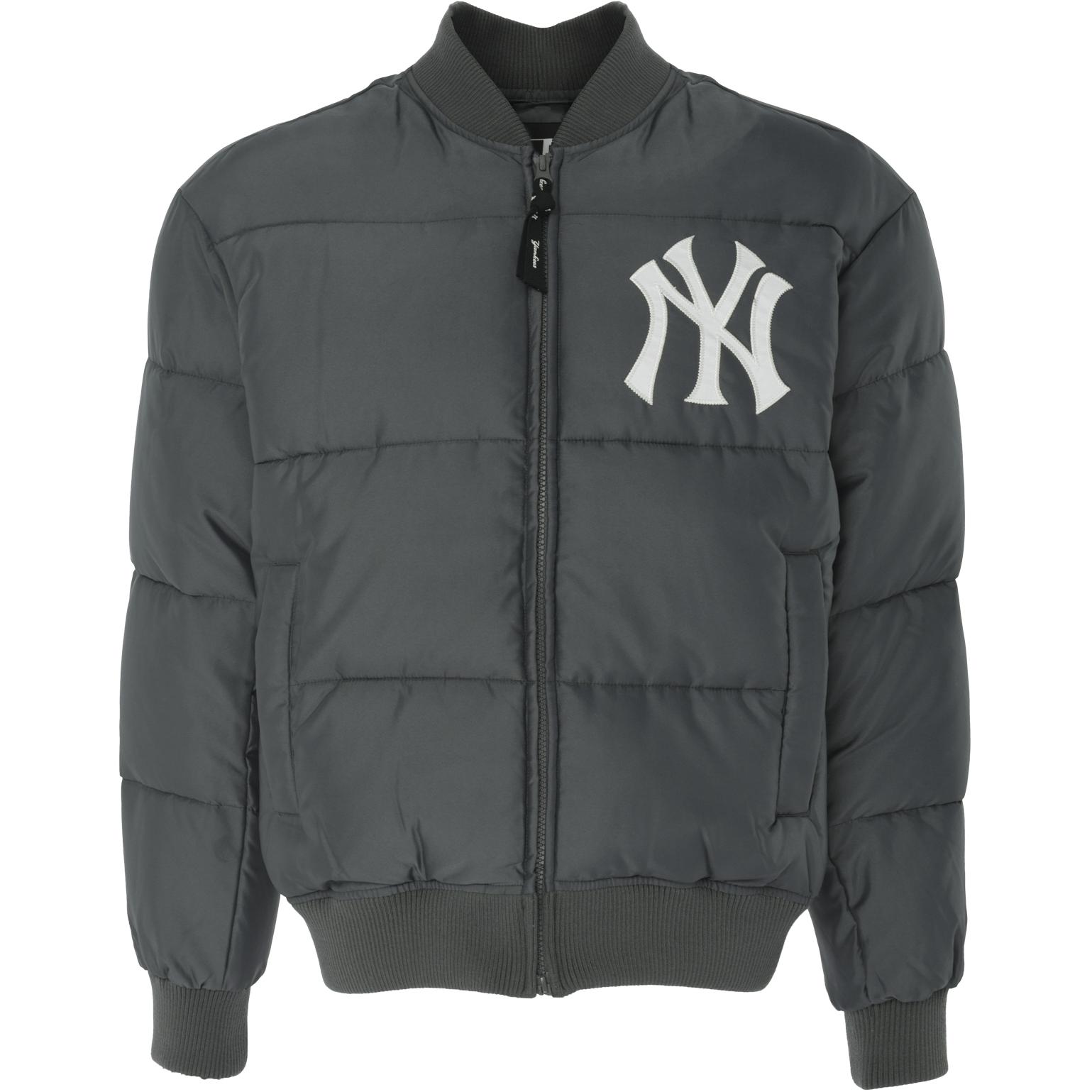 New Era MLB New York Yankees Куртка хлопковая с молнией и воротником-стойкой, с резинкой на манжетах и по низу, с опущенными плечами, с длинным рукавом, унисекс, черная 12557990 XL black