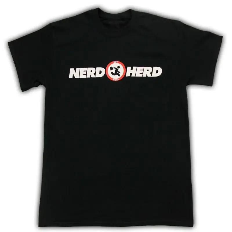 Adult Unisexs Action Comedy Tv Chuck Buy More Nerd Herd Logo For Cosplay Black Tee Vintage Clothes