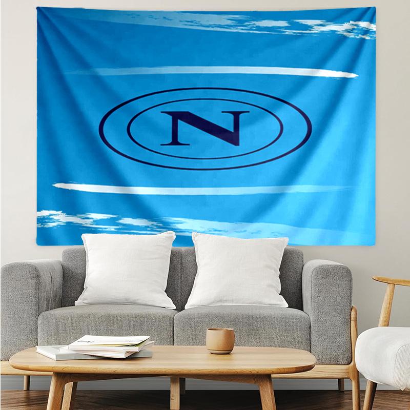 Napoli Football Club Emblem Tapestry Accessories Playroom Tapestry, for Bedroom,Livingroom, dormitory Room Wall Decor Fan Birthday Gifts