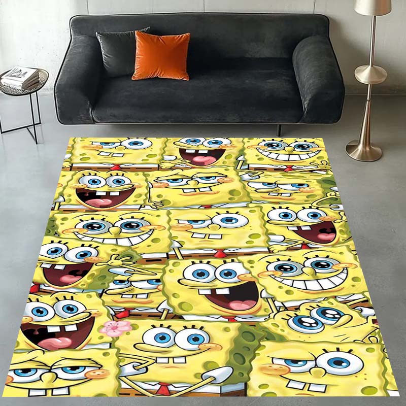 3D S-SpongeBob Patrick Star Cartoon Carpet Rug for Playroom Bedroom Living Room Sofa Home Decor,kids Area Rug Non-slip Floor Mat