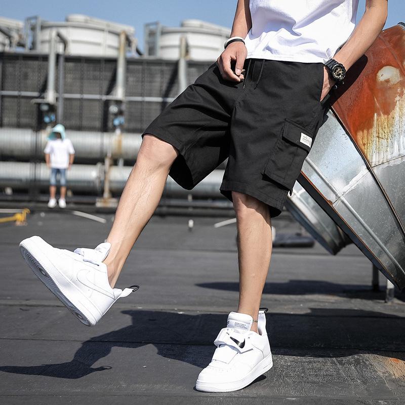 Herren Armygrüne Locker Sitzende Arbeitsshorts, Übergröße