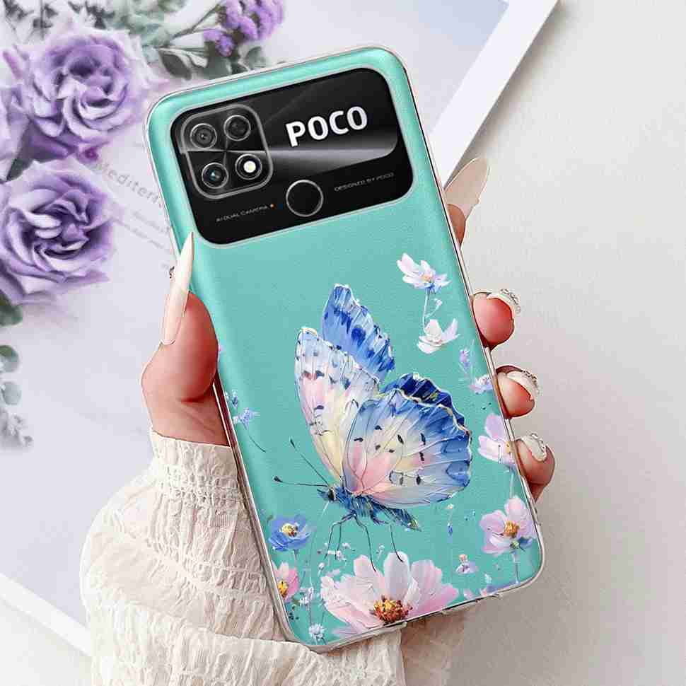 For Xiaomi POCO C40 4G 6.71" Case Summer Fresh Style Lemon Soft Silicone Cover For Poco C40 C40 220333QPG Protective Shell Coque