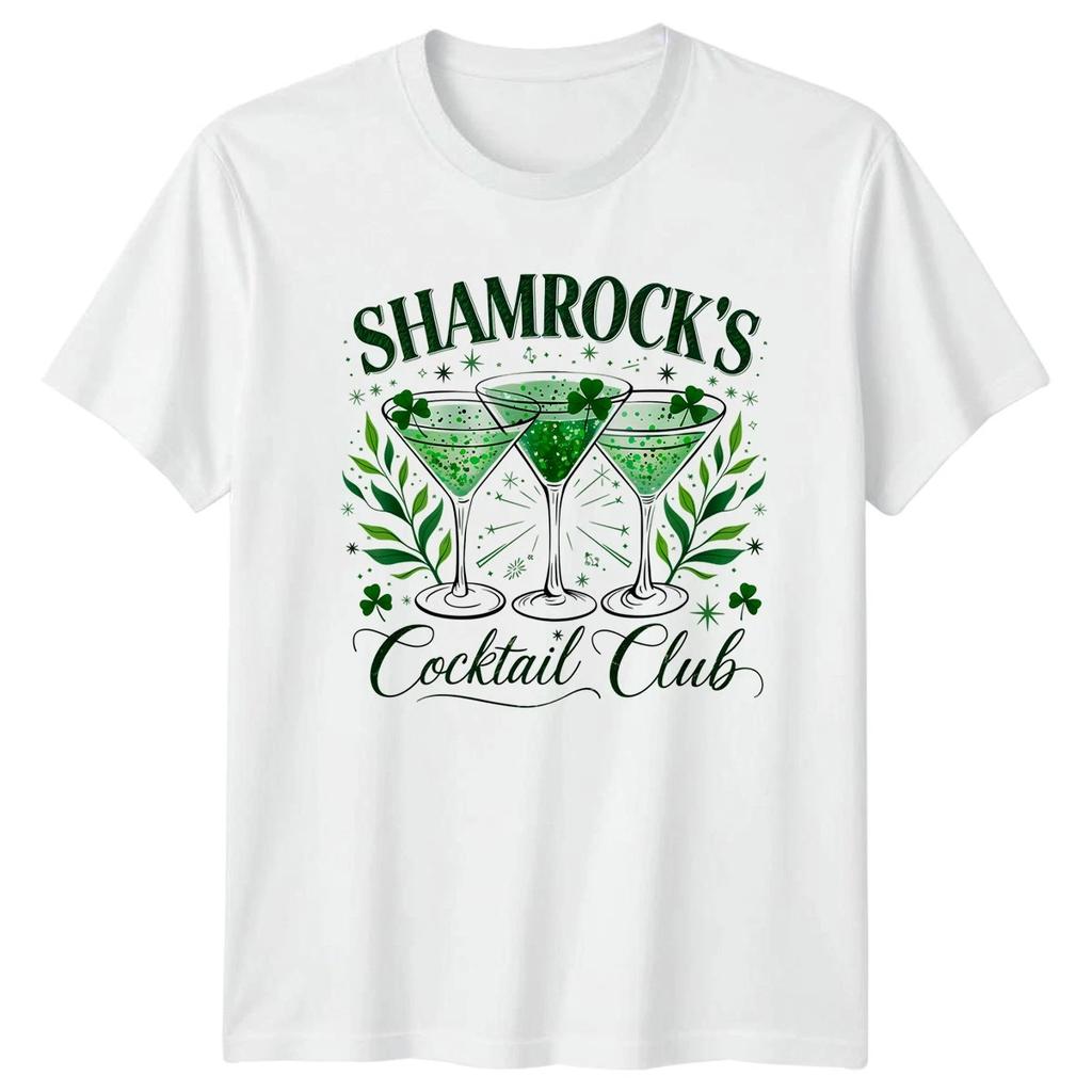Shamrocks Cocktail Club Saint Patricks Day Holidays Men Women Graphic Tee