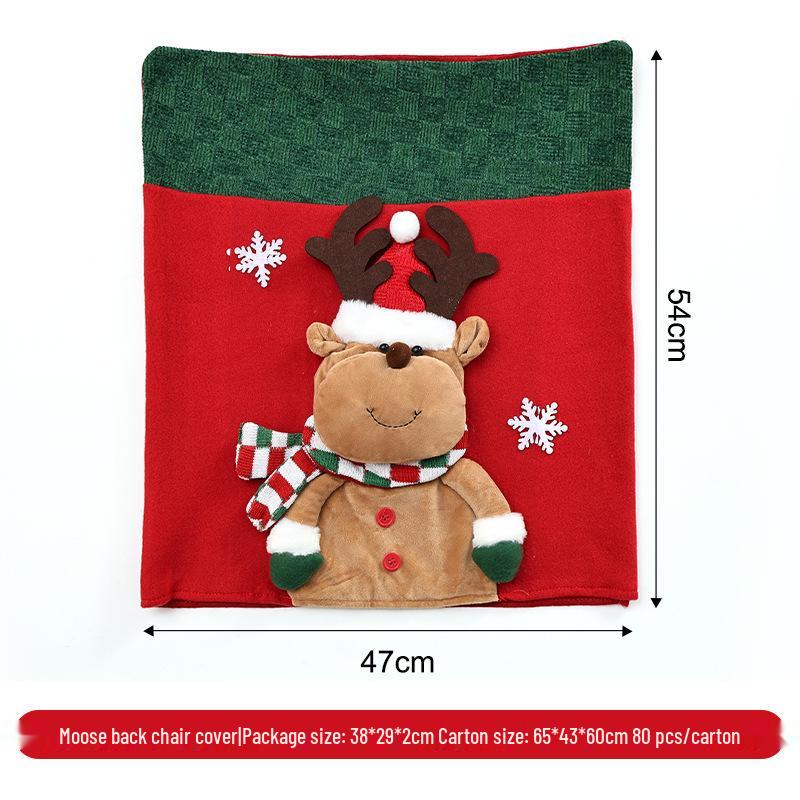 High-Grade Christmas Ornament Hat Chair & Doll Stool Covers for Home Party Decoration
