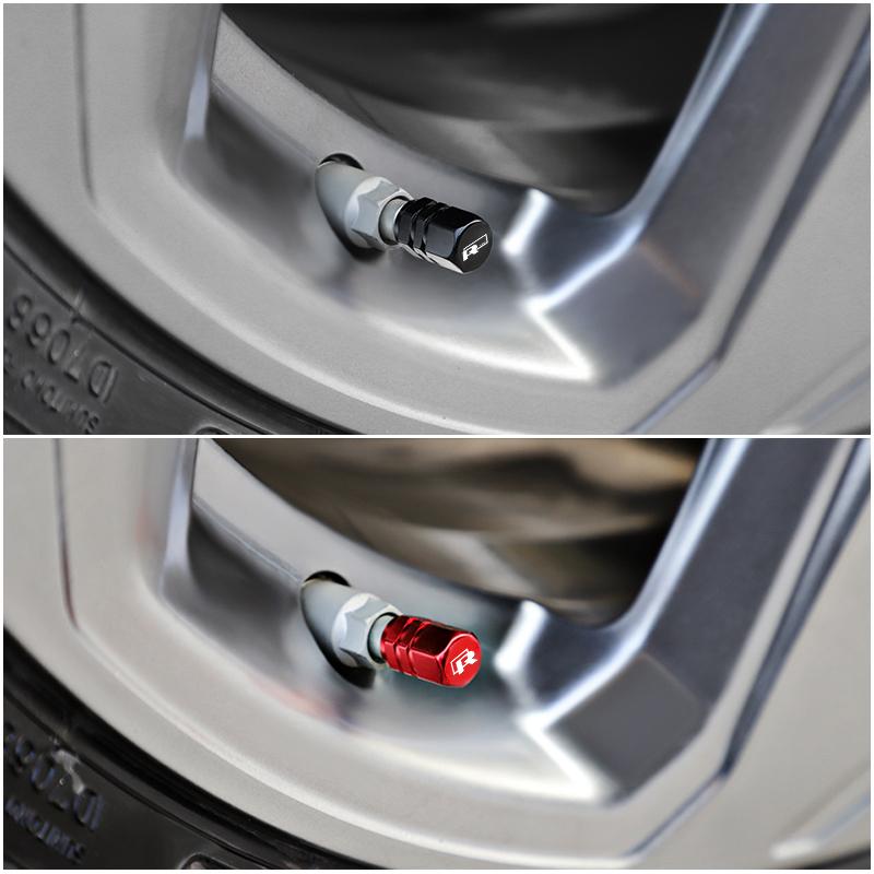 2026 New For VW VOLKSWAGEN 4Pcs Metal Badge Car Wheel Tire Valve Stem Caps For VW R Line Golf Tiguan Jetta Transporter Passat CC