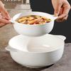 10.5-inch Ceramic Double-Ear Large Soup Bowl with Anti-Scald, Perfect for Sauerkraut Fish and Instant Noodles