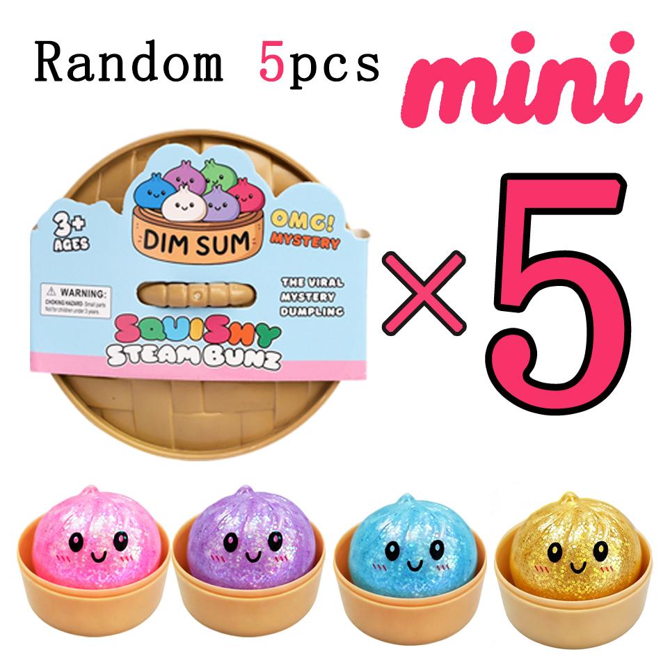 Schlussverkauf!  Box Mini Dumpling Stressball mit Dampfgarer Bunter Squishy Brötchen Sensorisches Spielzeug zur Angstlinderung Kneten