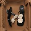 Flower Slope Heel Open Toe One-word Women's Outer Wear 2025 Summer New Fashion Absolutely Versatile High-end Slippers