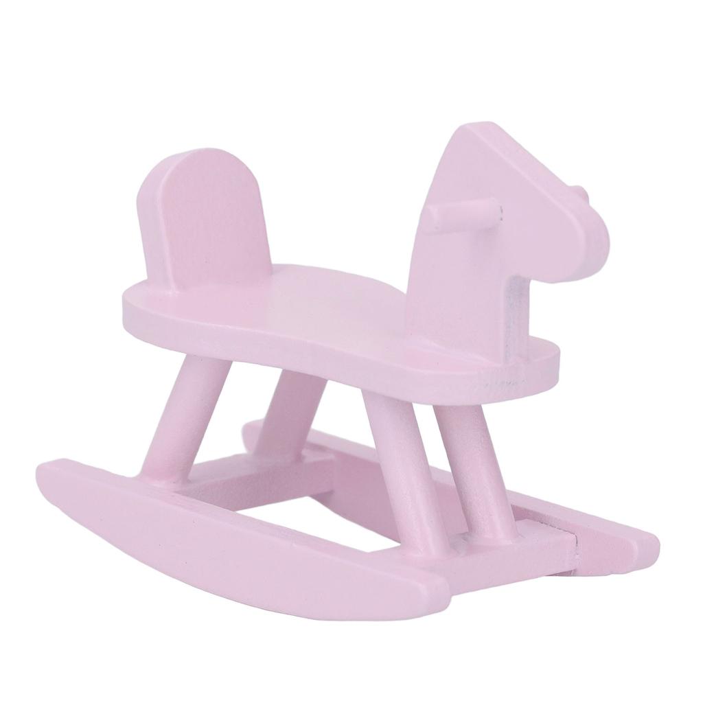 1:12 Scale Doll House Rocking Horse Doll House Wooden Rocking Horse Simulation Cockhorse for Doll House Accessory