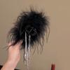 Black Feather Tassel 13Cm Claw Clip Women Hair Accessories For The Back Of The Head