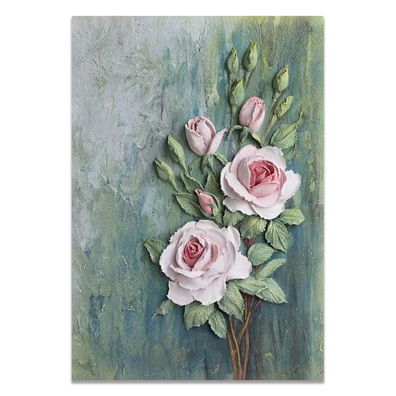 Retro Scandinavian Abstract Canvas Painting Wall Art Flower Posters and Prints Wall Pictures for Living Room Home Decoration