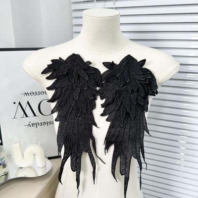 White Embroidered Laminated Wings, A Pair Of Collar Flower Female Diy Clothing Decoration Accessories