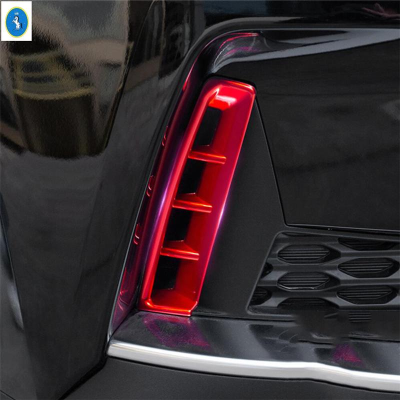 Red / Chrome / Carbon Fiber Front Fog Lights Lamps Eyelid Eyebrow Decor Cover Trim Accessories For Kia Carnival KA4 - 2024