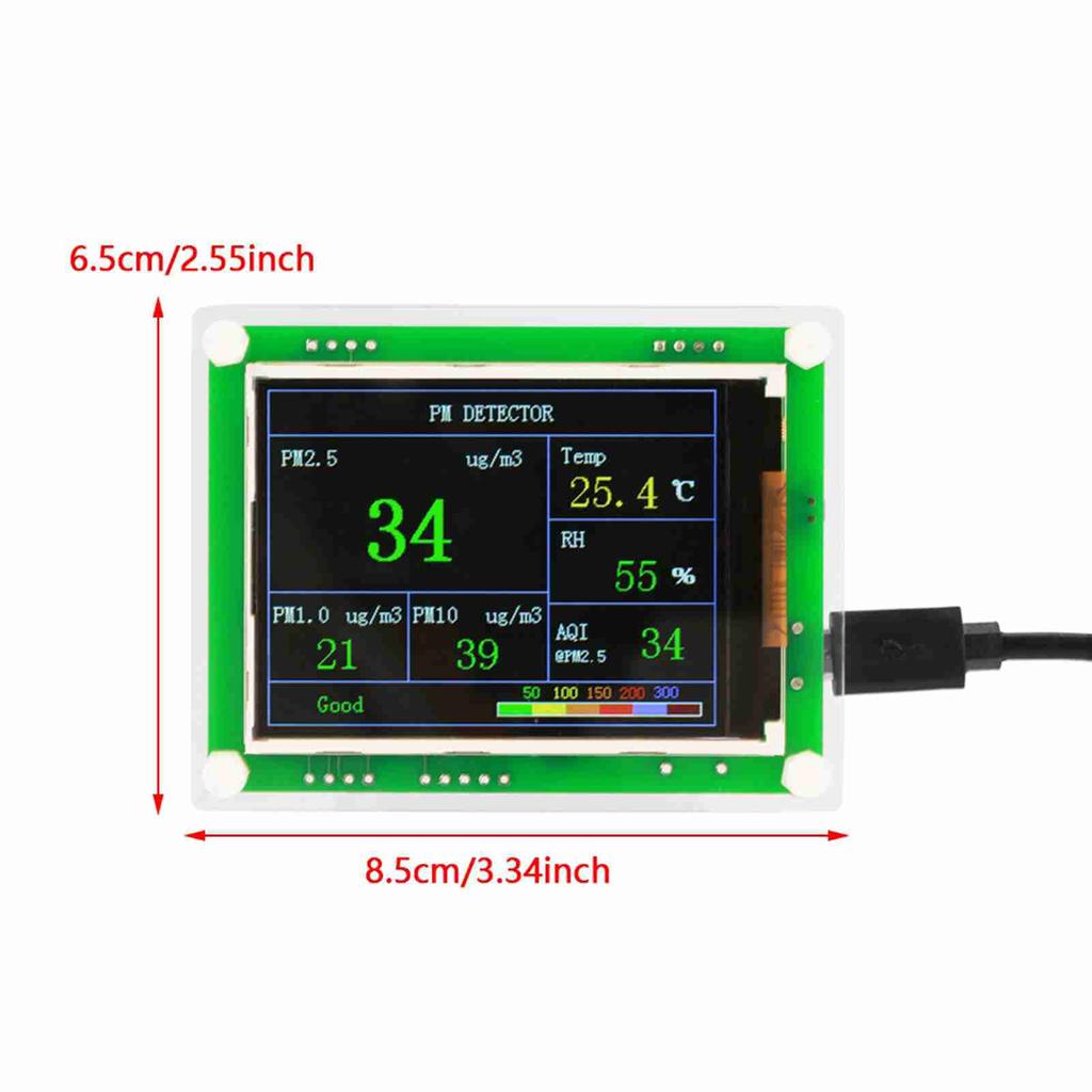 2.8inch TFT Multifunctional Digital Car PM2.5 Air Quality Detector Monitor AQI Home Air Monitor