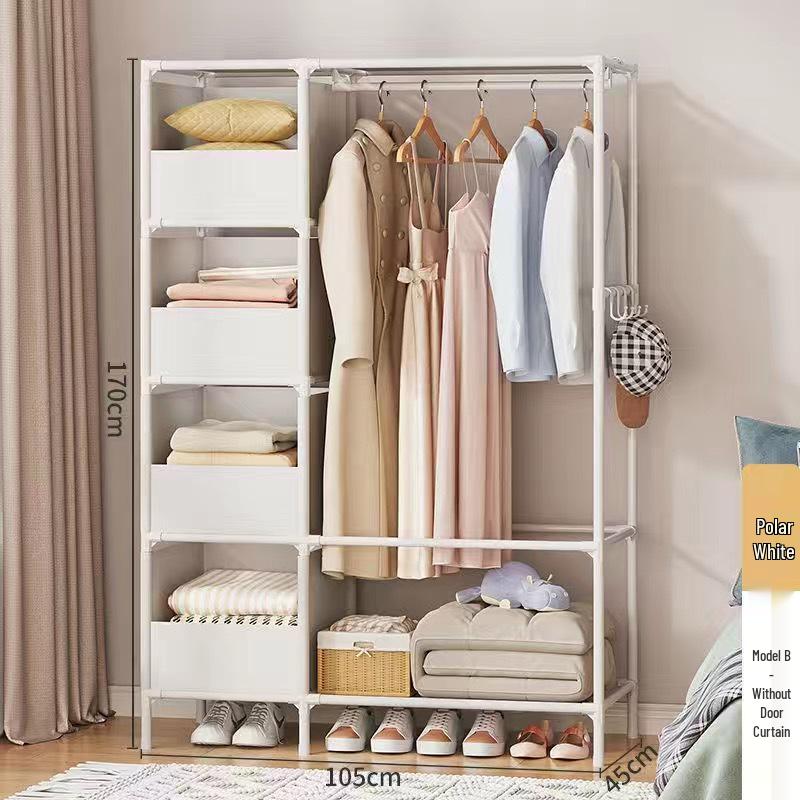 Thickened Multifunctional Storage Rack: Bookcase, Wardrobe, and Toy Organizer with Dustproof, Detachable Design.
