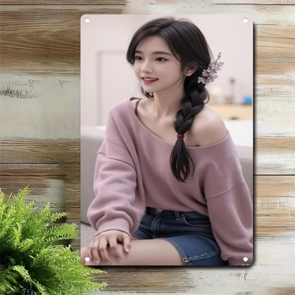 Segno Metallico Coreano Decorazione Murale Kpop Idol Femminile Lamiera Stagnata Retrò Bar di Casa Caffetteria Regalo di Natale Compleanno
