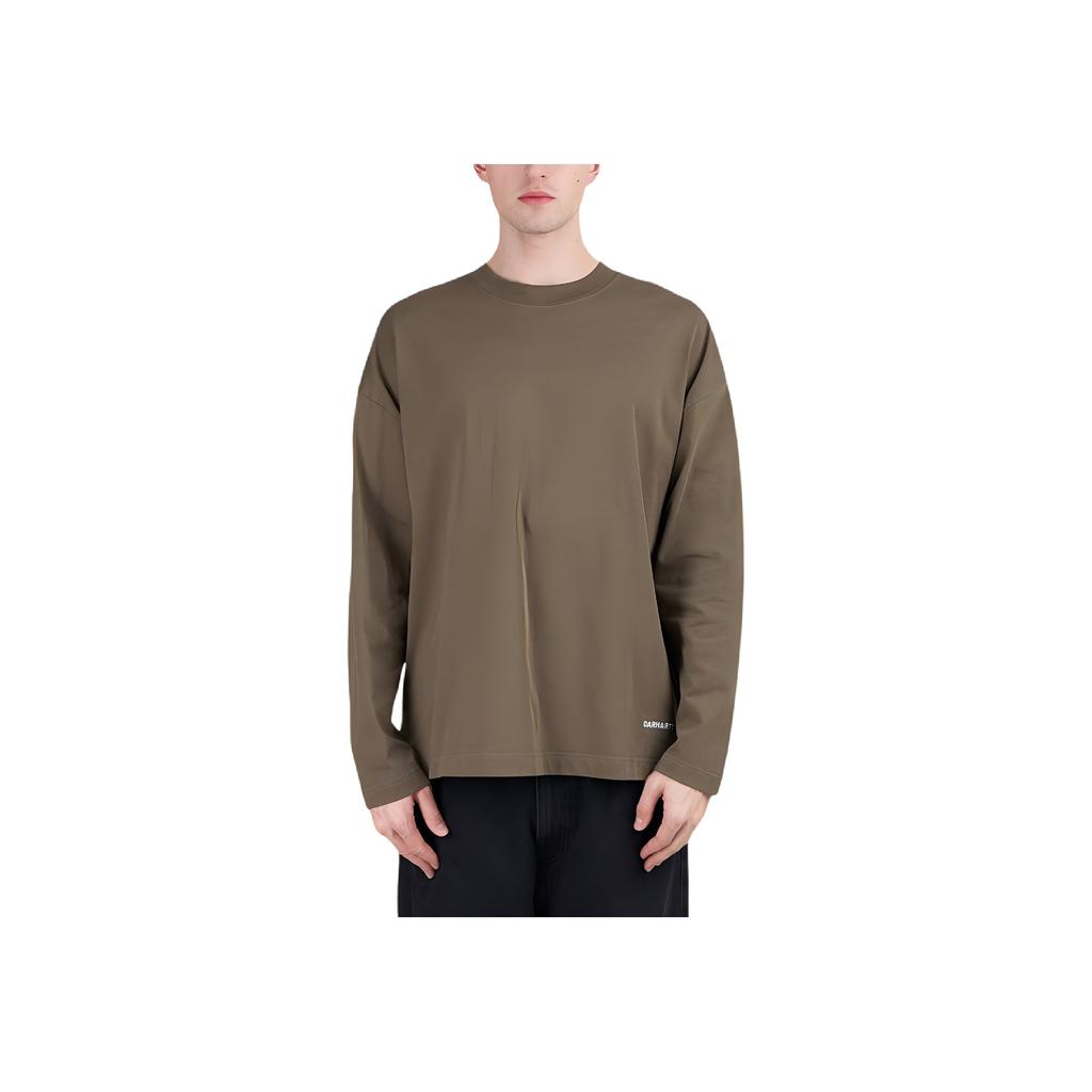Carhartt WIP Solid Color Logo Letter Print Crew Neck Long Sleeve T-Shirt Men tops I031372-1FF-XX