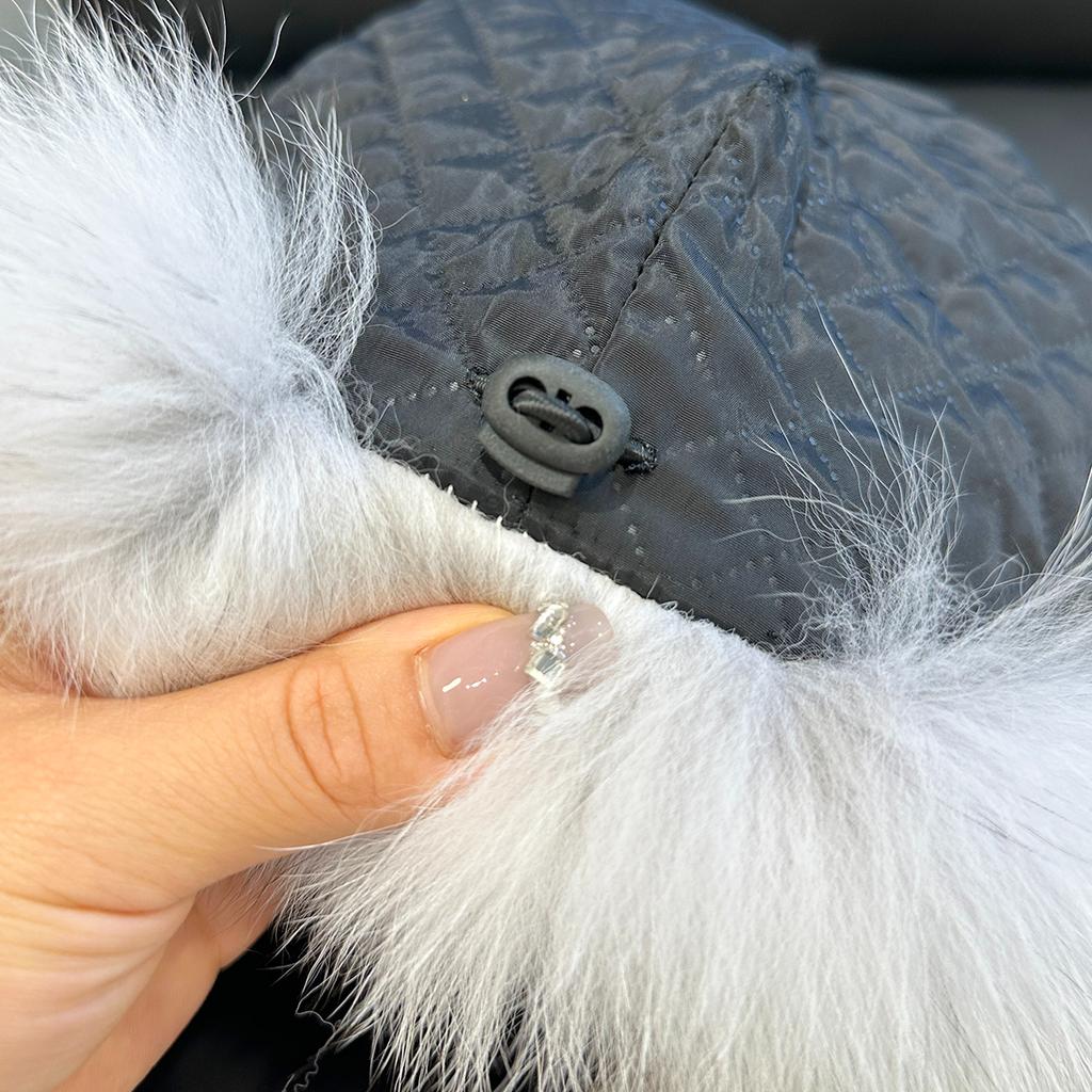 Pălărie de schi de iarnă, la modă, cu blană de vulpe, cu protecție pentru urechi. Căciuli bombe pentru femei în aer liber