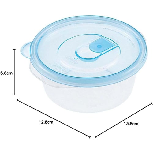 [.co.jp Exclusive] Iwasaki Industrial Lastroware Smart Flap Round Storage Containers, Small, 440ml, Set of 2, Antibacterial, Microwave-safe with Lids