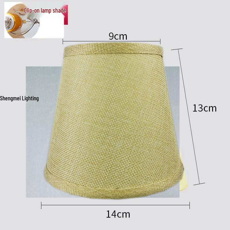 European Crystal Chandelier Fabric Lampshade, Clip-On, E27 Large Base, E14 Candle Bulb, Wall Light Shell Shade
