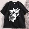 Koszulkki Kot Obcy Y2K Mem Retro Śmieszny Kot Koszulka Vintage Kotek Zabawna Koszulka Unisex Damska Bawełniana Koszulki Graficzne Ubrania Streetwear