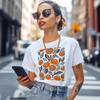 European-American Summer Women's Trendy 100% Cotton Short Sleeve T-shirt with Unique Design