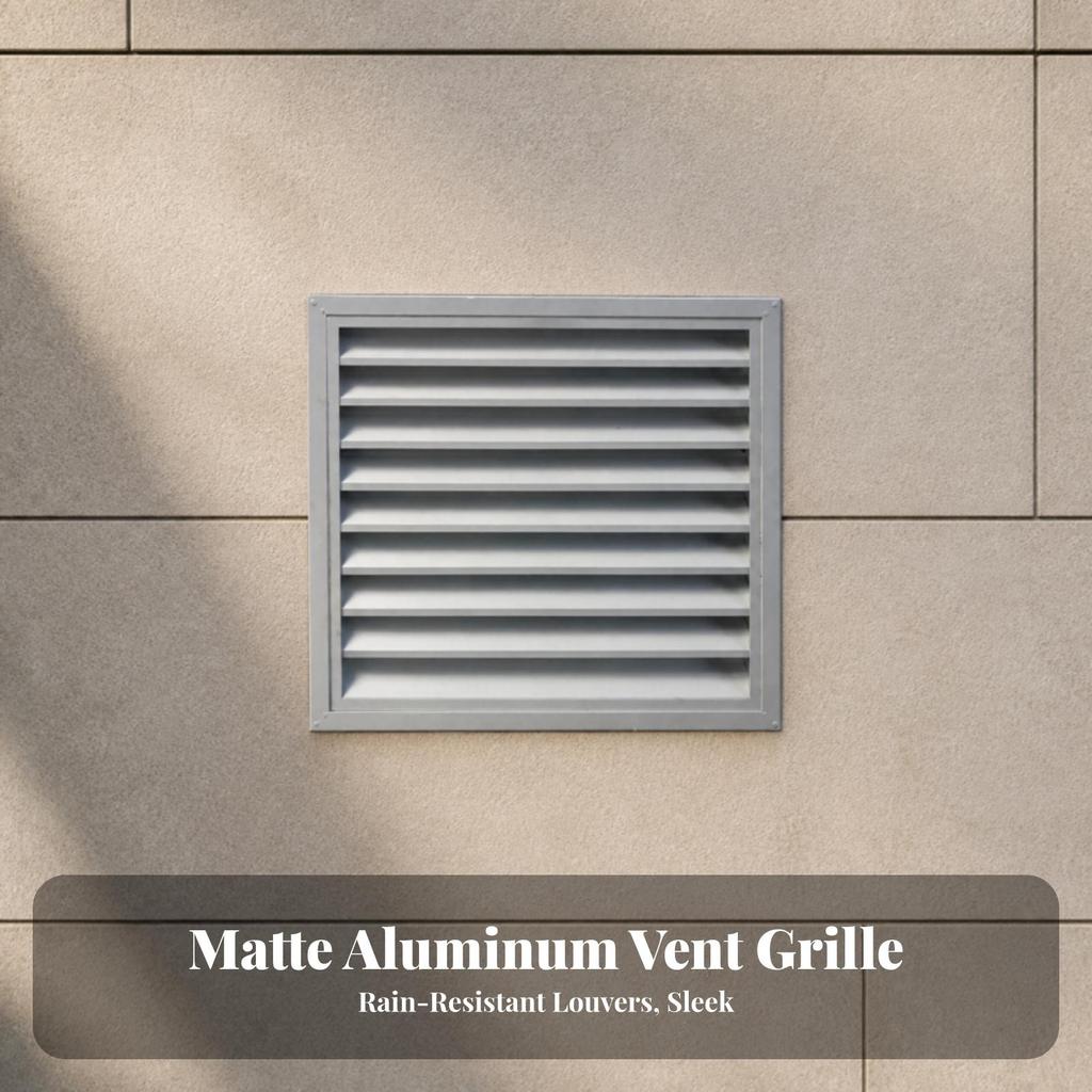 Louvered Ventilation Grille Weather-Resistant Aluminum Vent Cover Wall