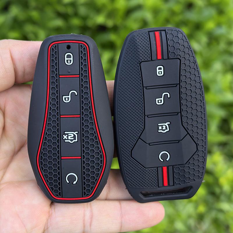 Silicone Car Remote Key Case Cover Shell Fob For BYD Song Plus Atto 3 Han EV Tang DM Qin Seal Dolphin Keychain Accessories