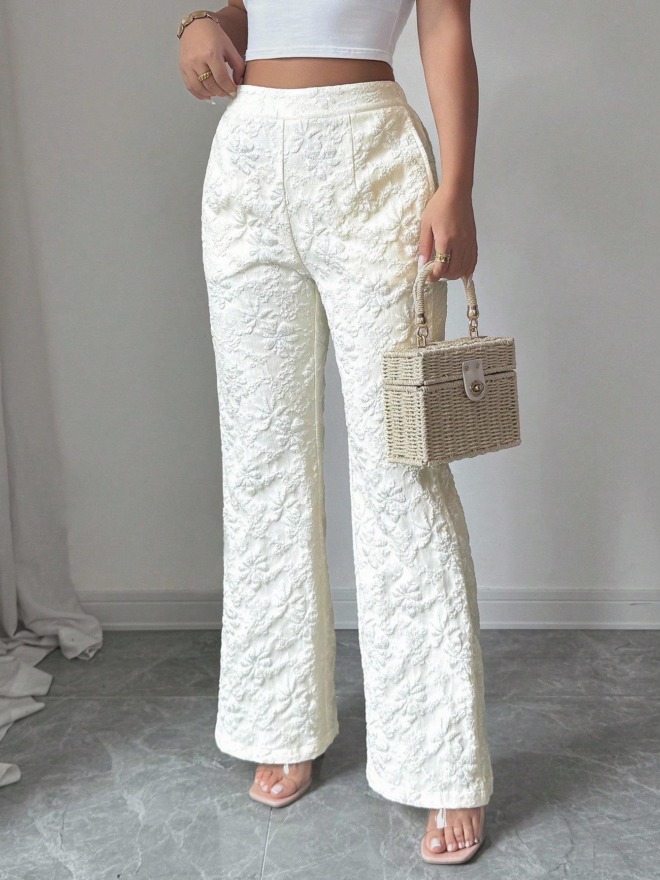 

2026 Women s Casual Slimming Straight Leg Pants - Light Luxury, Versatile, Petite, Slim Fit M (100-115) слоновая кость/белый