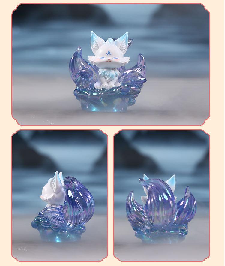 New Shanghai Spirit Fox Trendy Blind Box Figurine - Nine-Tailed Fox Resin Desktop Ornament