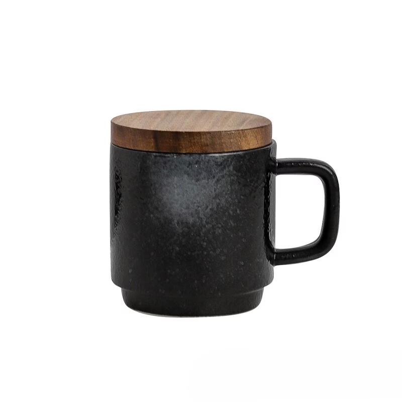 Large Creative Ceramic Coffee Mug Set with Lid and Spoon