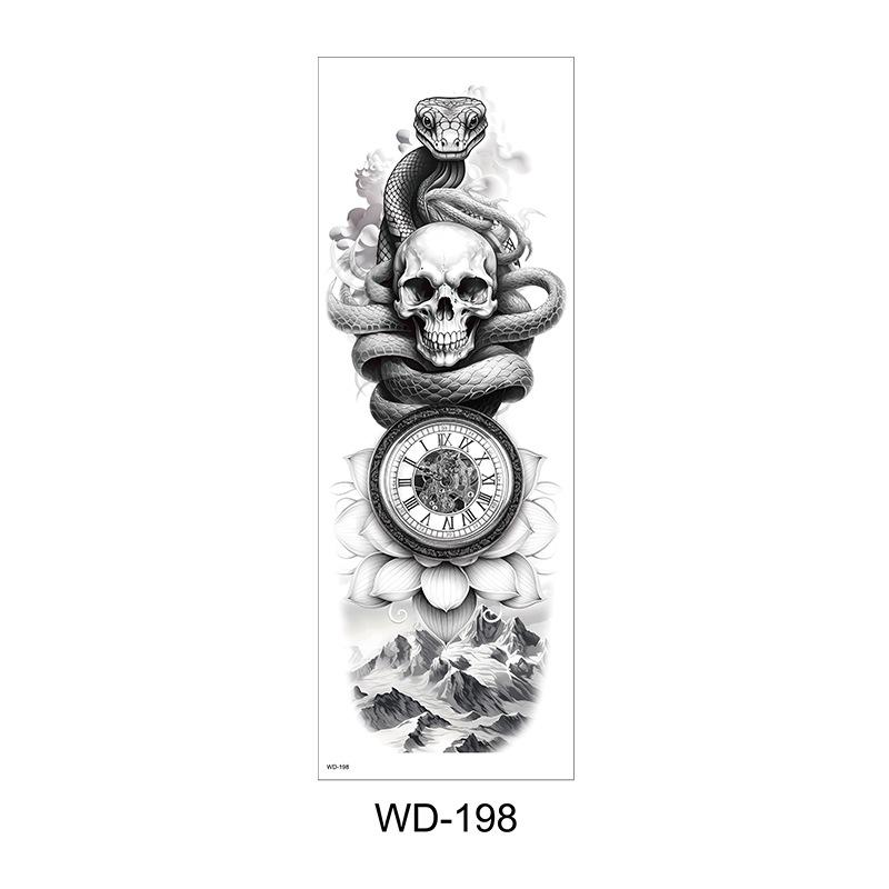 Long Flower Full Arm Waterproof Temporary Tattoo Stickers