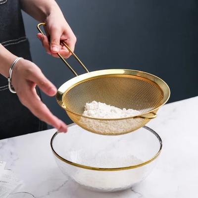 New Stainless Steel Oil Strainer Fine Mesh Golden Flour Sifter Sieve Coffee Mesh Filter Kitchen Bakware