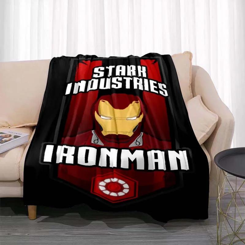 Manta Cálida de Dibujos Animados de Iron Man para Habitación, Suave y Cómoda, Portátil para Viajes y Picnic, Regalo para Familiares o Amigos