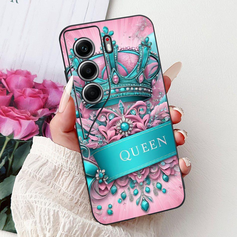 For Tecno Camon 40 Pro 4G Camon40 Elegant Floral Cat Phone Case For Camon 40 40Pro 4G CM6 CM5 Black Silicone Soft Cases Bumpers