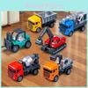 Kids Bulldozer Forklift Crane Construction Vehicle Model With Inertial Drive For Play And Collection