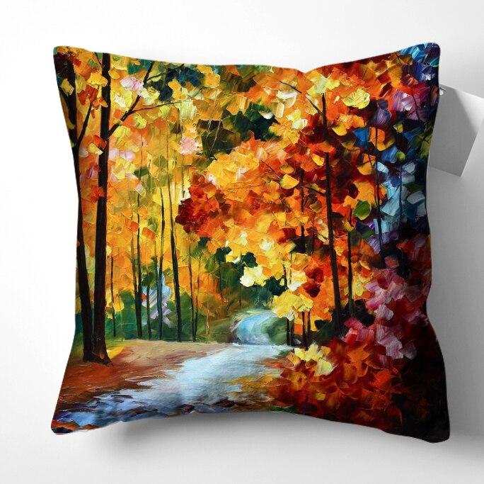 Artă Calea Muntelui Pictură Balon cu Aer fierbinte Față de pernă Canapea Scaun Husă de pernă pentru mașină Cameră Decorare acasă Față de pernă îmbrățișată