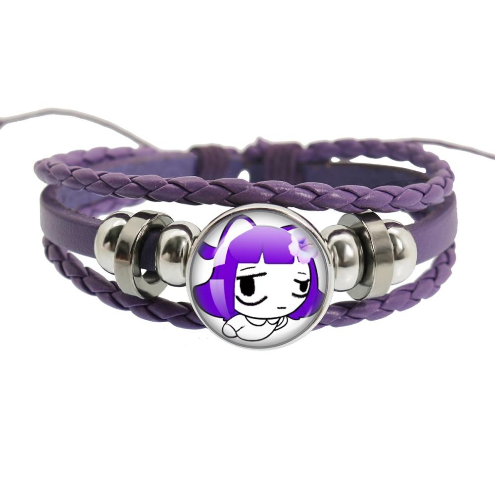Sewerslvt Schizofrenia Dnb Cover Album Cartoon Creative Button Rope Button Purple Leather Bracelet Jewelry Charm Fans Gift