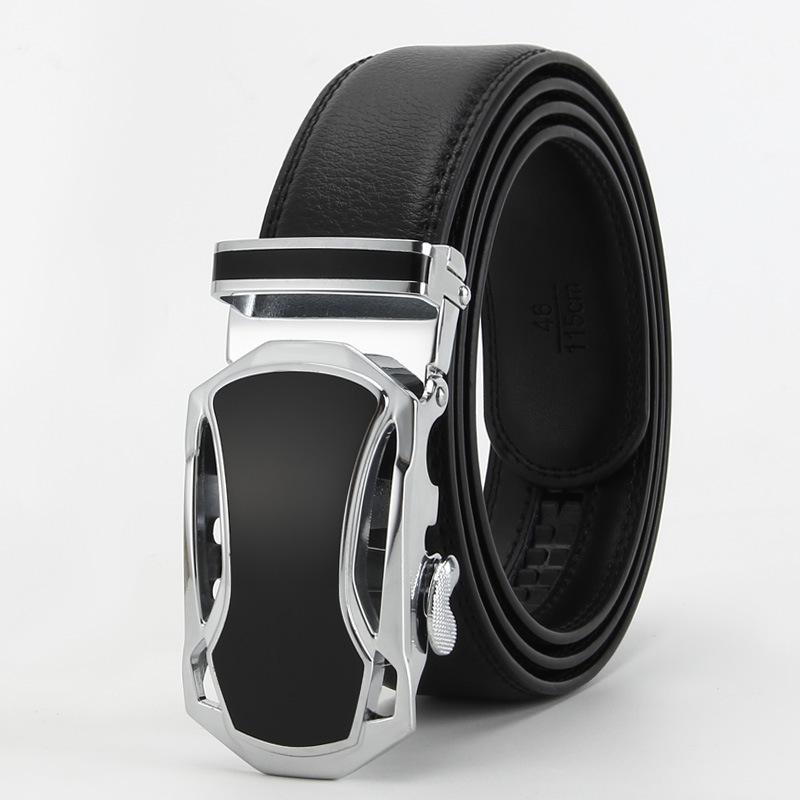 New Style of Men's Real Cowhide Belt Automatic Buckle Multi Color Business and Casual Second layer Cowhide Belt