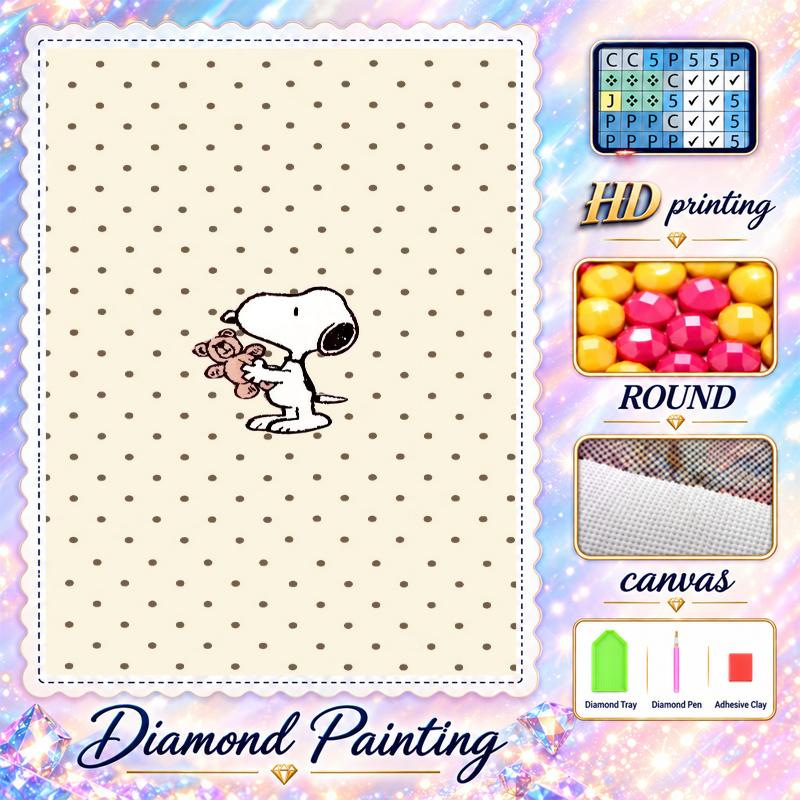Snoopy Peanuts Diamond Painting Kit 5D Full Drill DIY Diamond Mosaic Wall Art Home Decor
