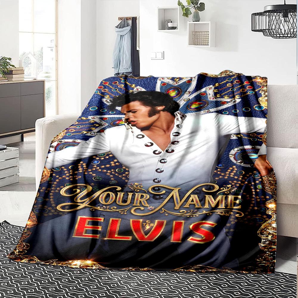 Elvis Presley Personalisierte Textdecke Überwurf Personalisierte Decke Warme Dekoration für Nickerchen Picknicks Bettwäsche Bürostuhl für Alle Anlässe