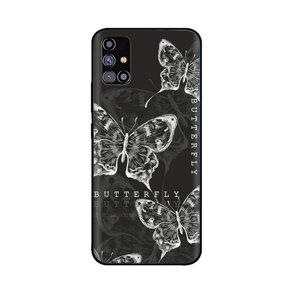 For Samsung Galaxy A51 Phone Case Heart-Butterfly Funda For Samsung A51 Case A 51 4G 5G Cover Protection Liquid Silicone Bumper