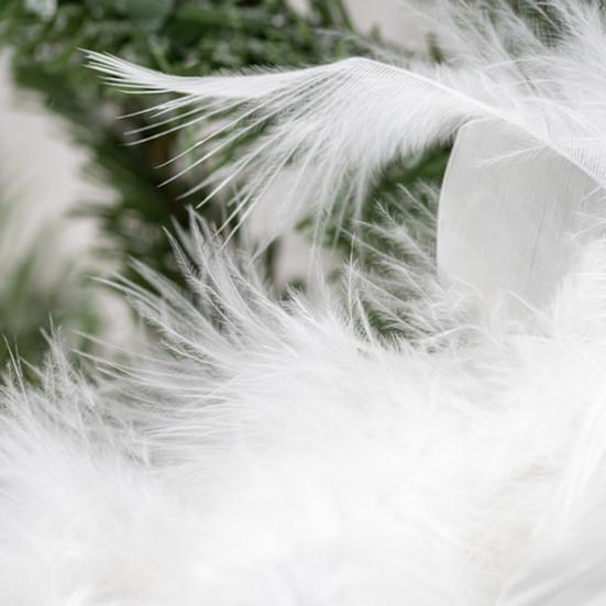 16in White Peacock Tree Topper Artificial Long Tail Glitter Peacock Clip Ornaments Faux Simulation Feathered Peacock for Christmas Tree Decor