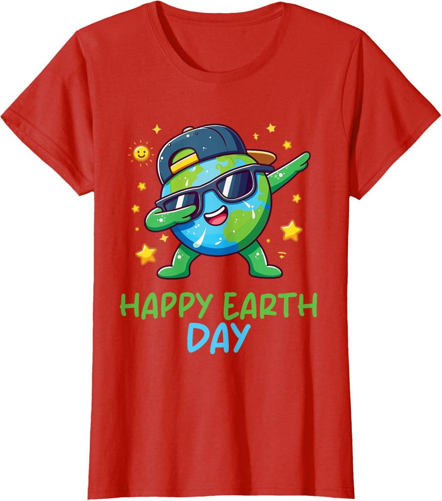 Happy Earth Day 2024 Funny Earth Day Kids Sunglasses Ladies' Crewneck T-Shirt